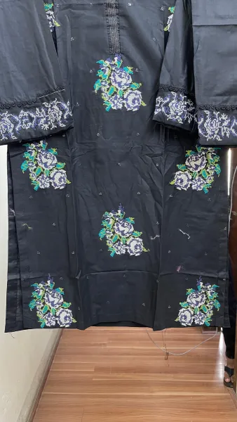 Pakistani Original Hayat Stitched Cotton Co-ords 2 Pcs _ Black 